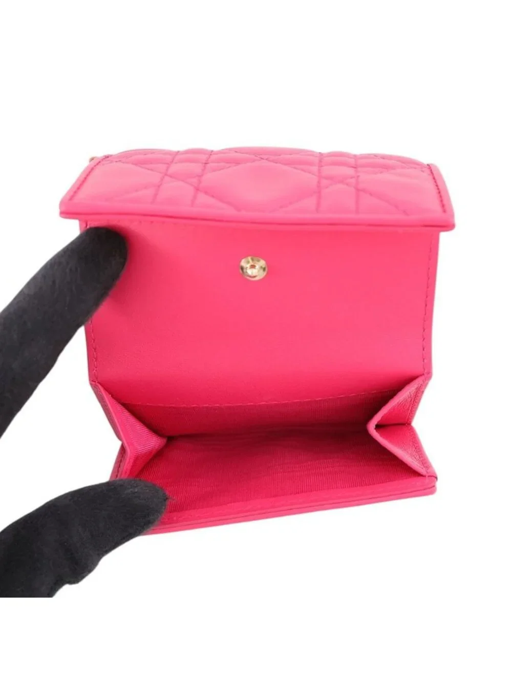 Dior Trifold Wallet Lady Lotus Cannage